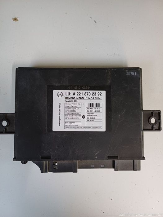 Modul inchidere centralizata Keyless Go MERCEDES-BENZ S-CLASS II (W221, C215) [ 2005 - 2013 ] SIEMENS VDO 5WK49078 OEM A2218702392