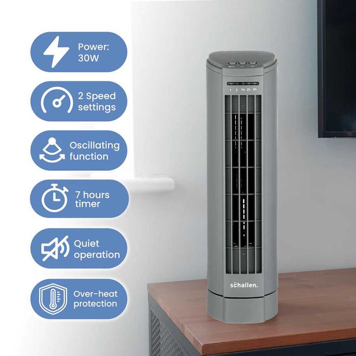 Schallen 15"  охлаждащ тих осцилационен настолен мини кулов вентилатор
