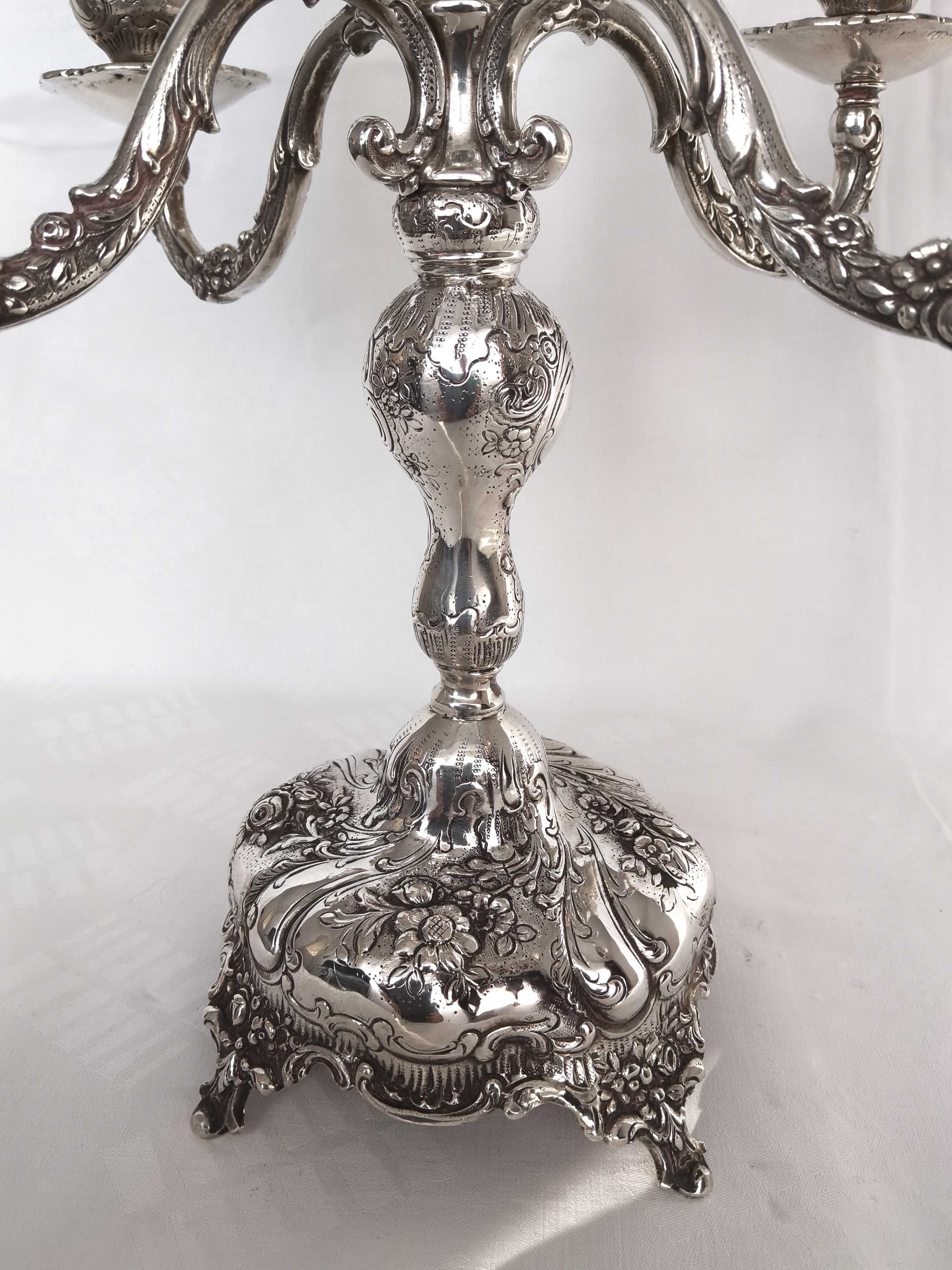 Sfesnic din argint masiv 800 stilul rococo
