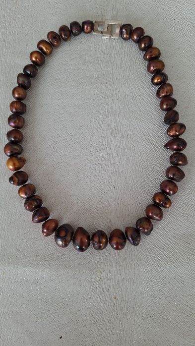 Colier din perle naturale și argint