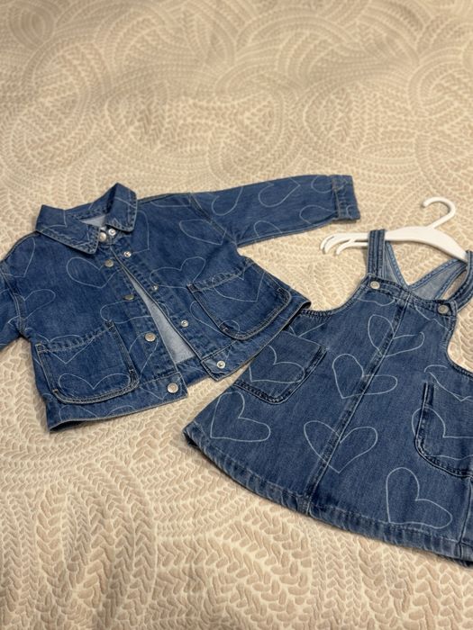 Детски комплект от сукман и деним яке