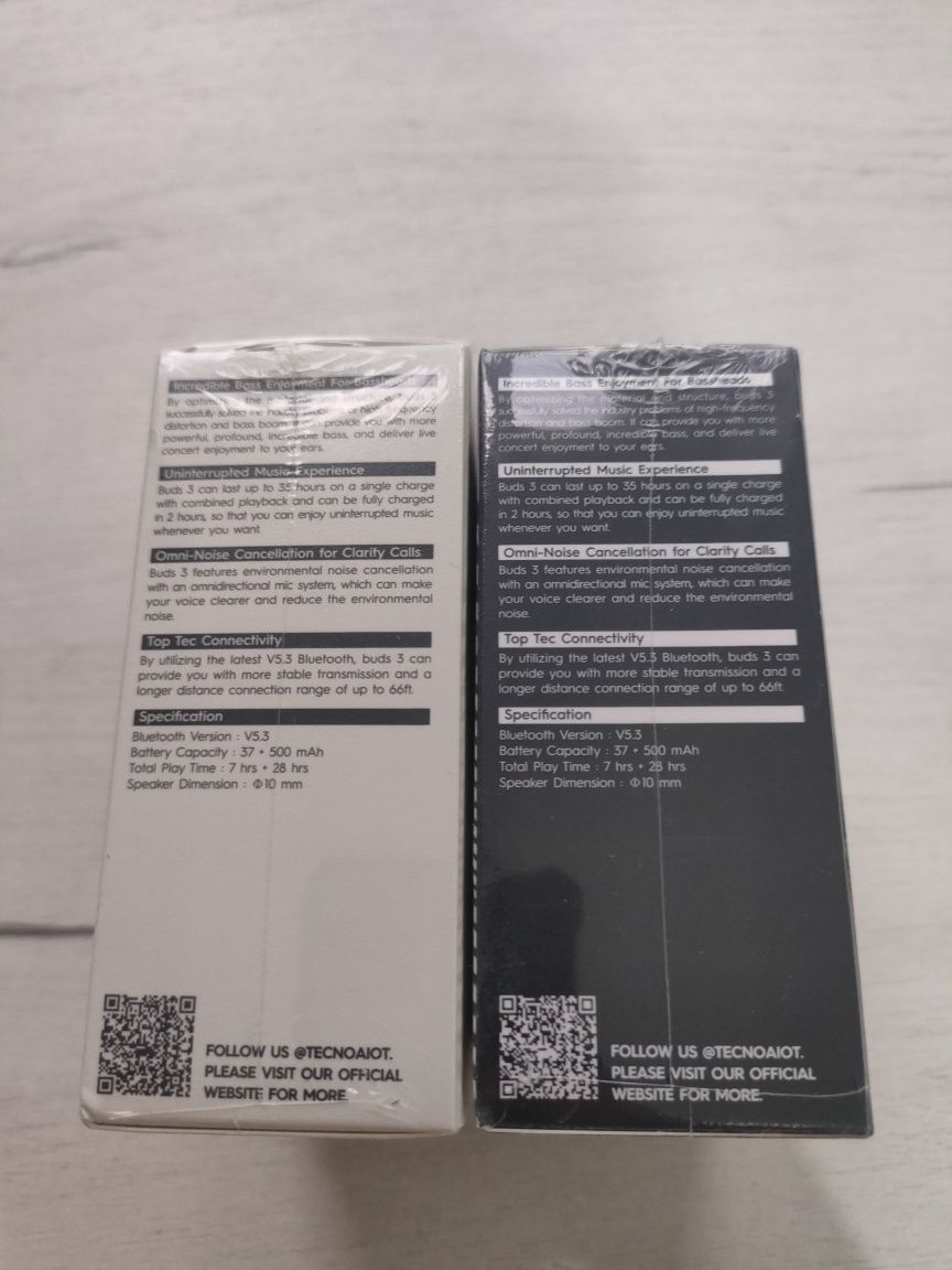 Tecno Buds 3 original black, white