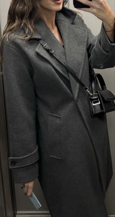 Дамско сиво палто ZARA