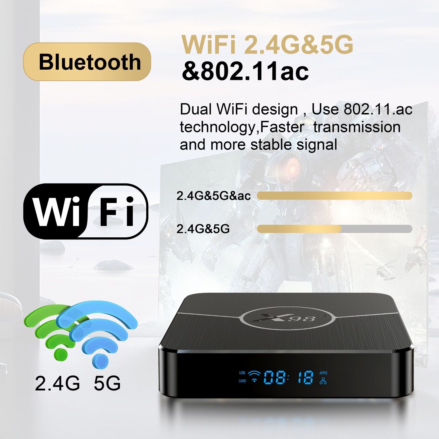 X98 Plus 4/32GB smart tvbox медиаплеер смарт приставка
