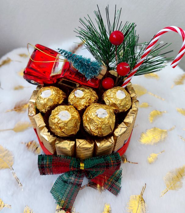 Коледен подарък с бонбони
