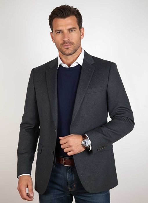 Hugo Boss - Оригинално мъжко сако от кашмир размер 52 / L