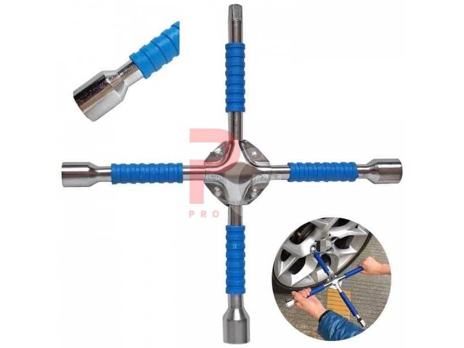 Cheie coarba roti tip cruce pentru prezoane 17-19-21-1/2 mm, Otel