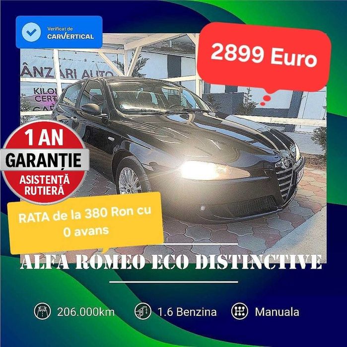 Alfa Romeo ECO DISTINCTIVE /PRET pe CASH 1899 euro /Piele neagra