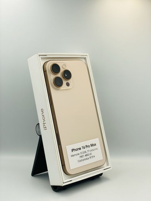 iPhone 16 Pro Max - 512gb memorie, 100% baterie, 1 an garantie
