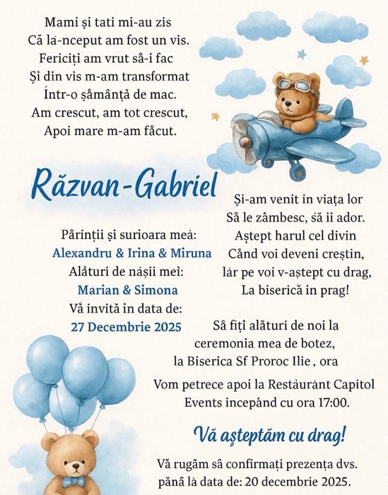 Invitatii Pentru botez