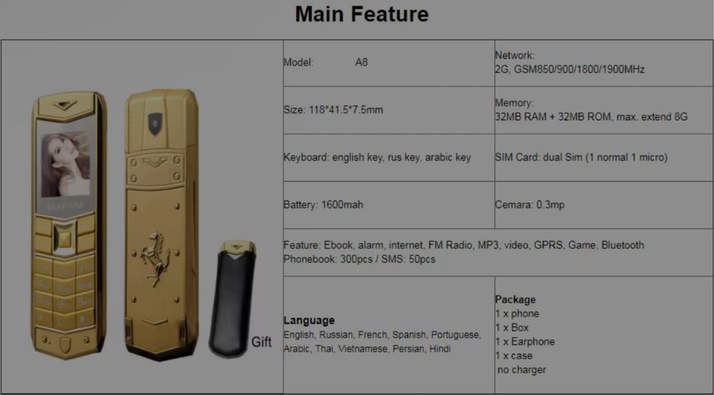 Vertu Gold full box