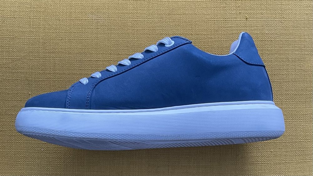 Sneakers Bigotti bleu piele naturala