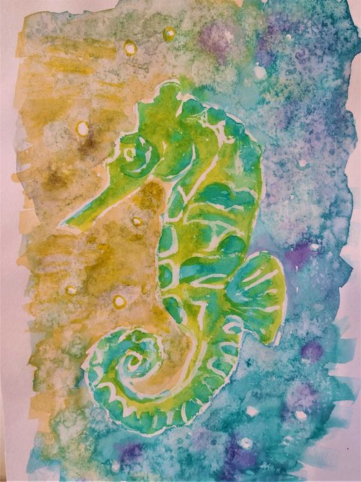 Акварелна рисунка Морско конче