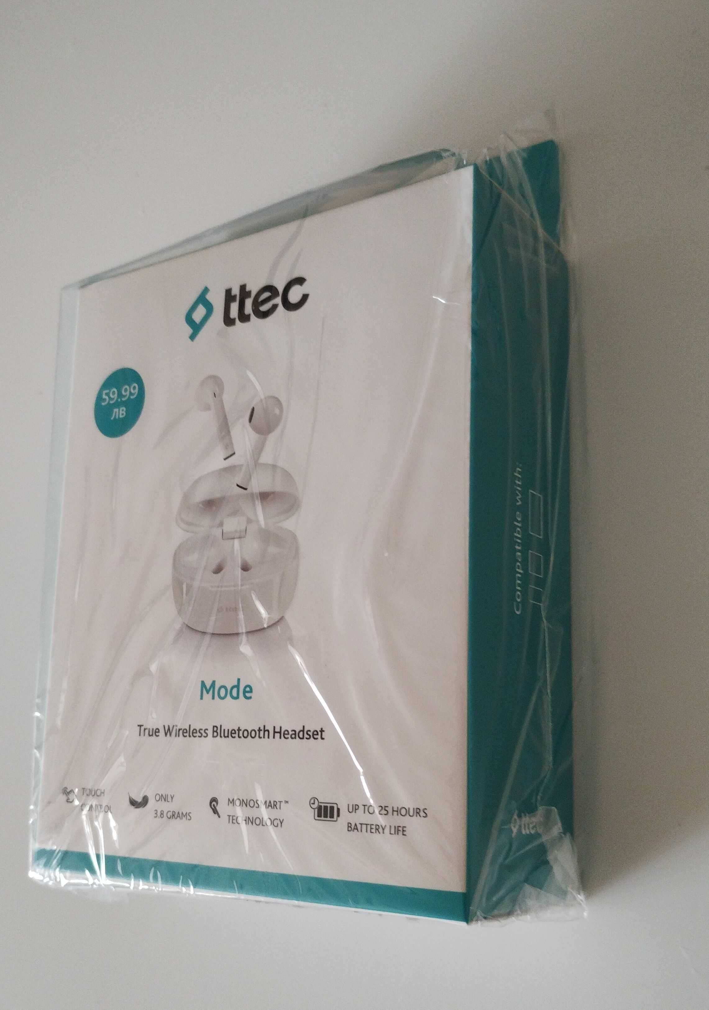 Безжични Bluetooth 5.3 слушалки ttec - нови, неразпечатана кутия