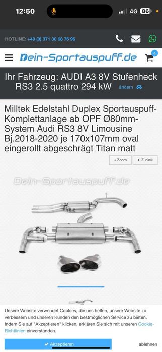 Vand Evacuare Miltek Rs3 8v 2019 Sedan
