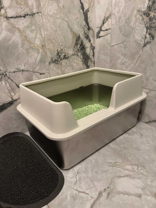 NOU Litiera inox cu capac pentru pisici
