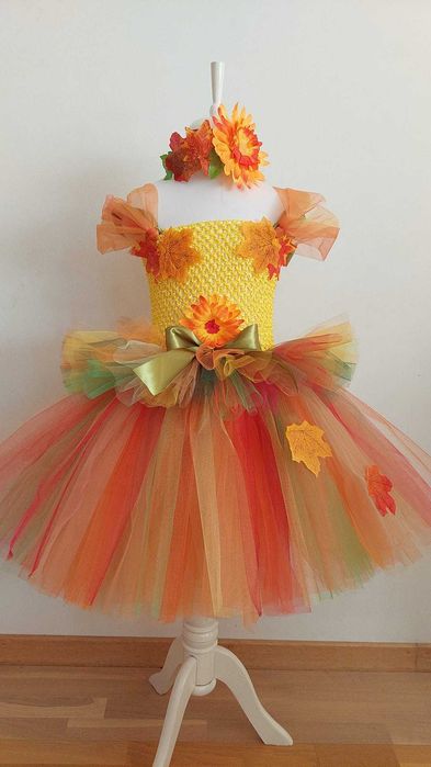 Rochita TUTU Zana Toamna Nuca Frunze Colorate Recolta serbare carnaval