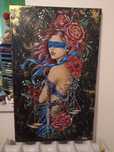 Tablou vopsele acrilice pe panza 80x50 pictat de mana