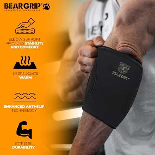 Нови Компресионни Лакътни Ръкави BEAR GRIP 7mm за Атлети размер M