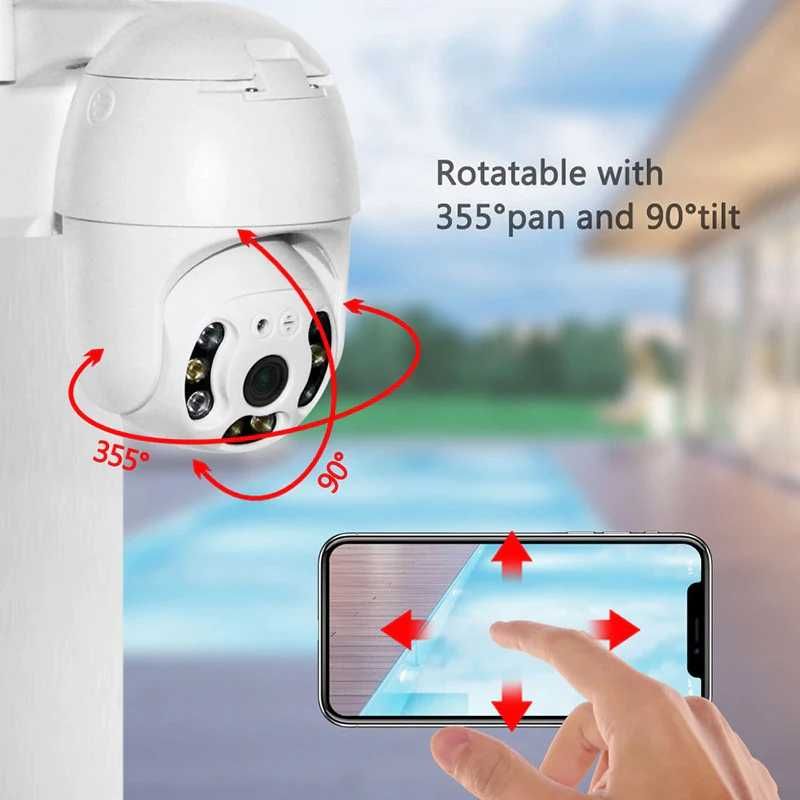 Camera supraveghere WIFI, 1080p vedere color noaptea, detectie miscare