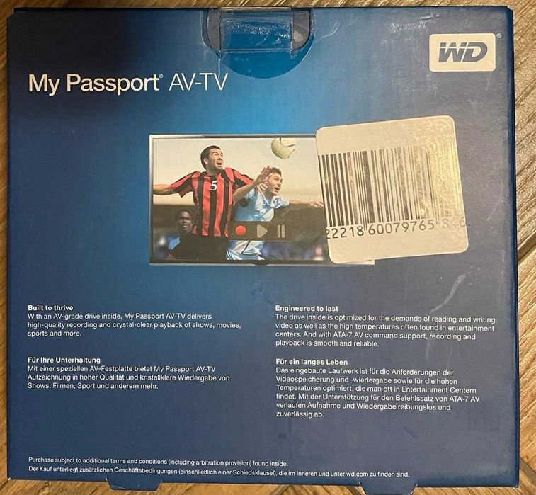 WD My Passport 1TB AV-TV HDD Extern Inregistrare TV NOU SIGILAT