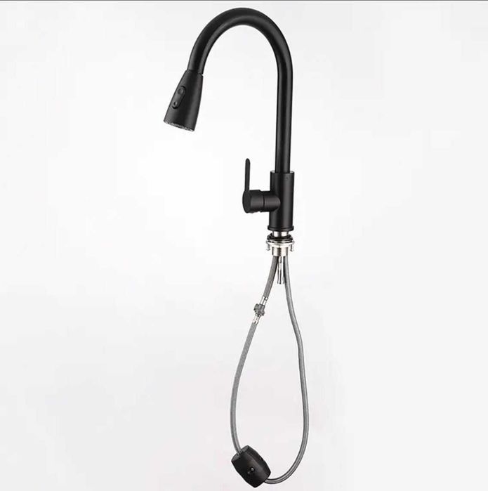 REDUS Baterie inox bucatarie negru capat flexibil