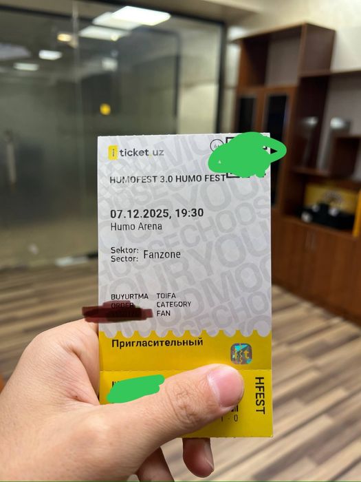 Bilet humo fest 7-dekabr