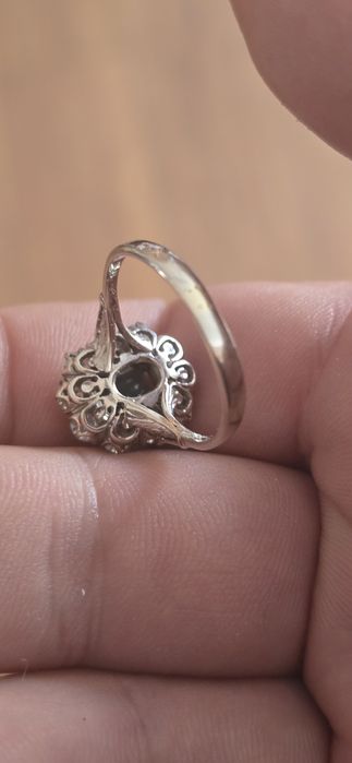 Inel aur 18k diamante si smarald Columbia