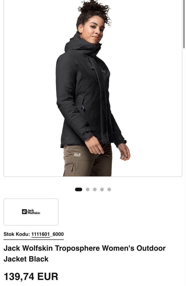 Дамско зимно яке jack wolfskin troposphere