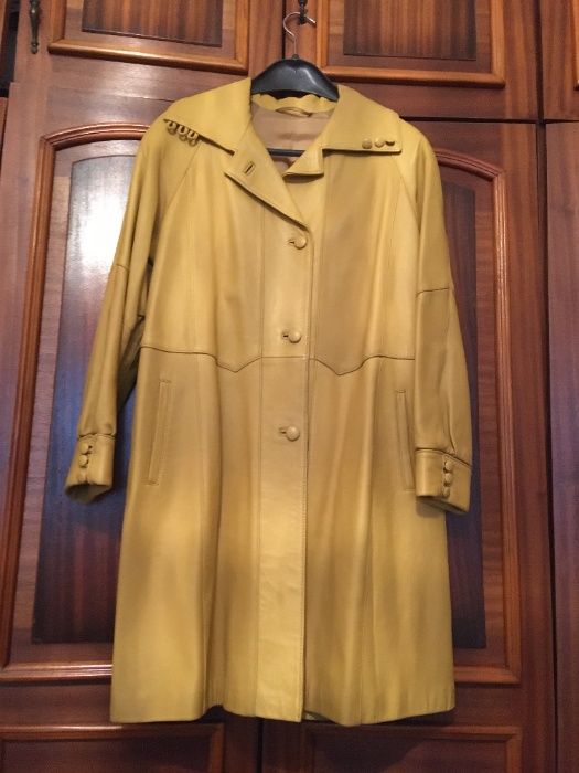 haina dama din piele _mustar-REDUCERE