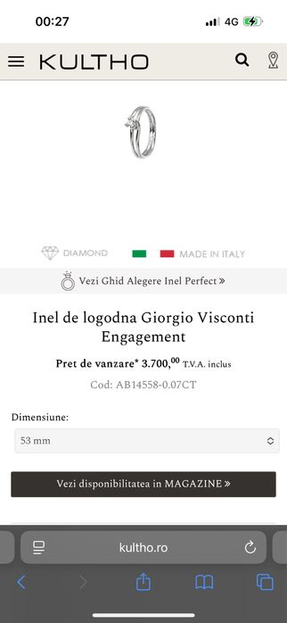 Inel de logodna Giorgio Visconti Engagement cu diamant