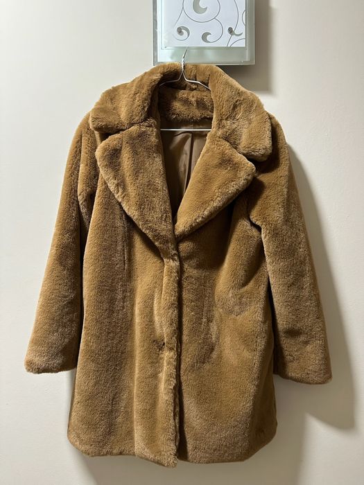 Дамско кафяво палто Teddy Bear палтенце