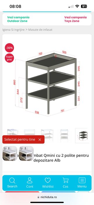 Masa de infasat bebe