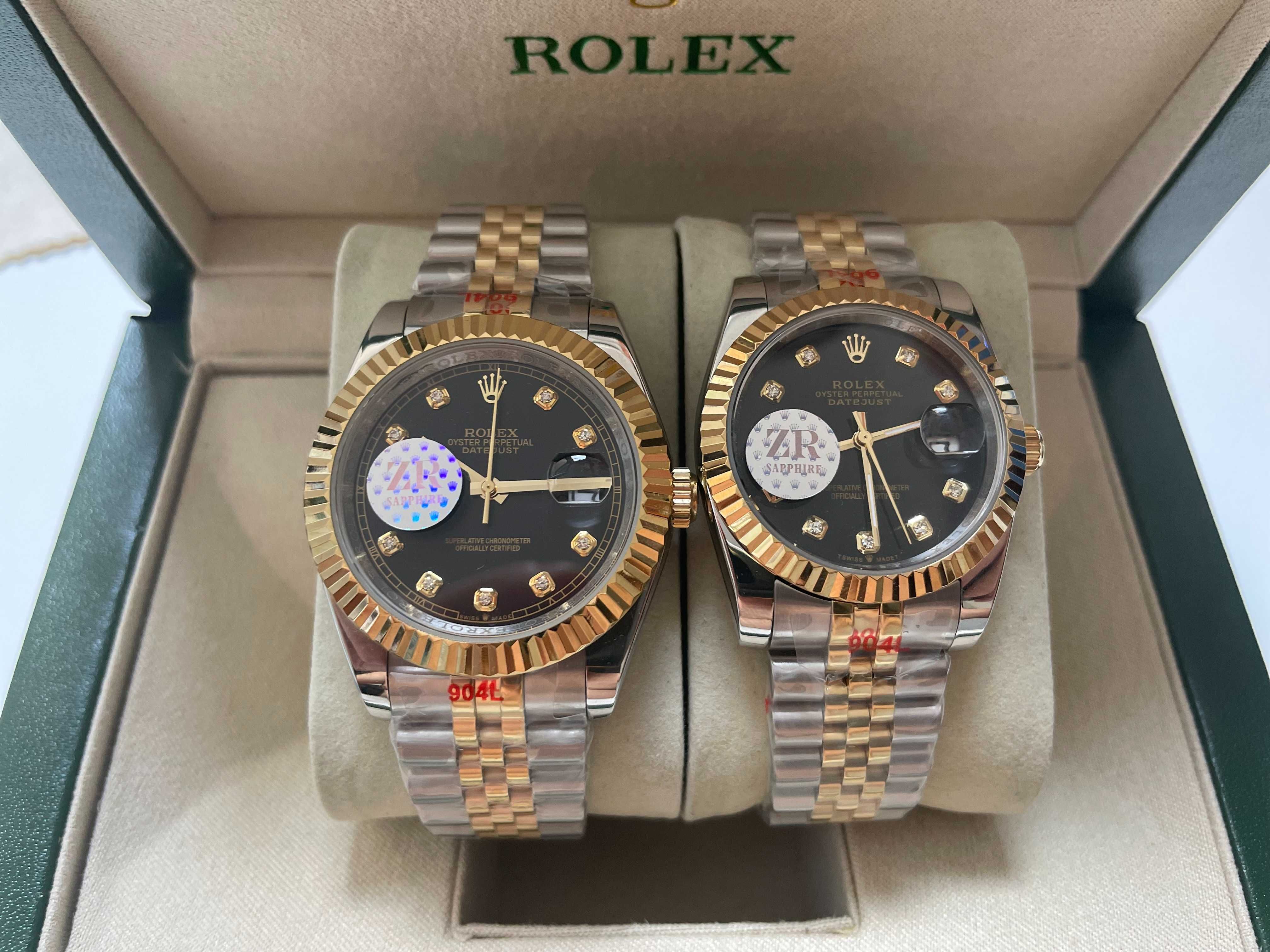 Rolex Datejust Two Tone Black Diamond Dial Jubilee Bracelet 37 sau 41