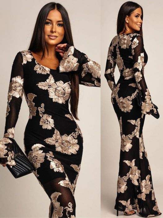 Дантелена ластична рокля на цветя