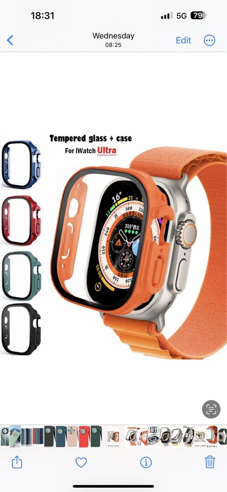 Pachet Curea Direct si Husa Compatibila Ceas Apple Watch