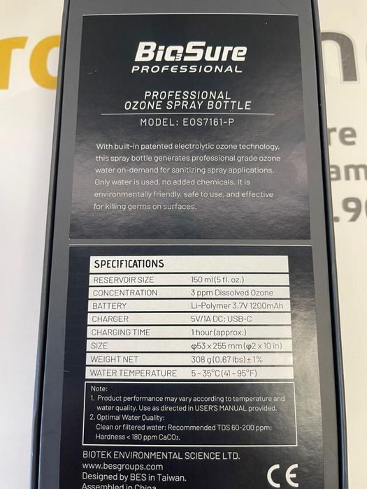 Biosure Professional Ozone Spray Bottle Nefolosit -A-