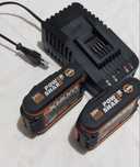 Acumulatori Worx 20V (2x 2Ah, 36Wh) + Încărcător dublu