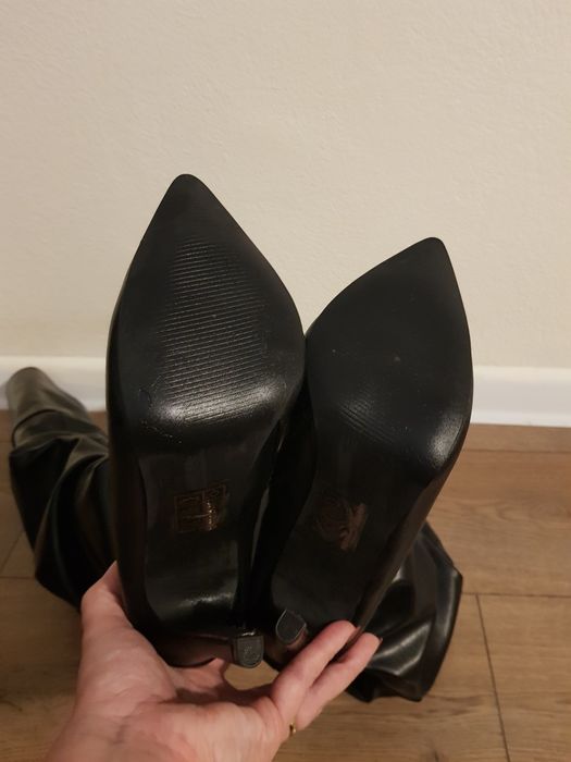 Cizme lungi peste genunchi din piele ecologica