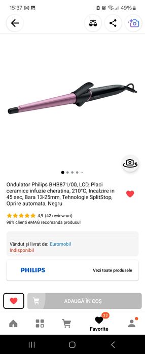 Vând Ondulator Philips model BHB871