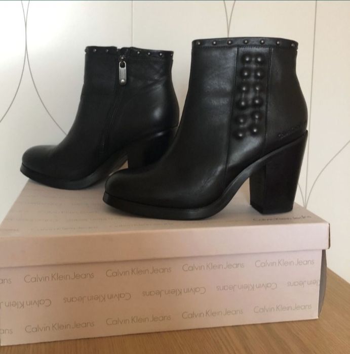 Дамски боти Calvin Klein Jeans естествена кожа 39н