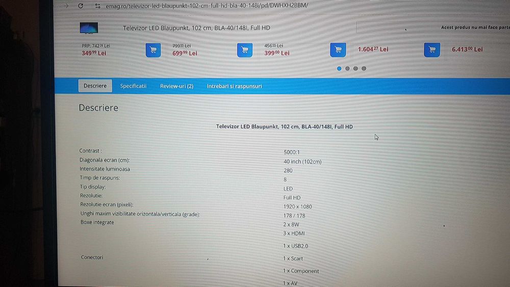 Super TV Blaupunkt Full HD 102 cm