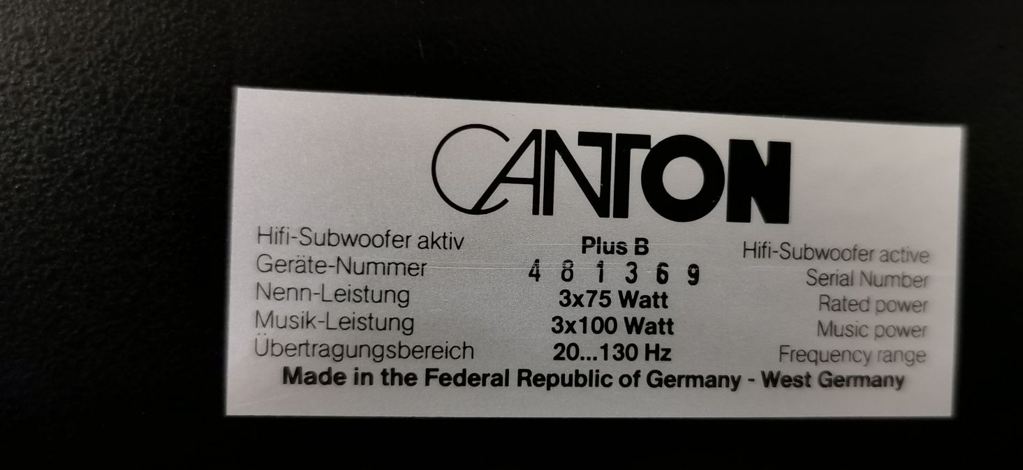 Subwoofer activ Canton Plus B Hi-fi raritate lemn 4.1 100 W RMS