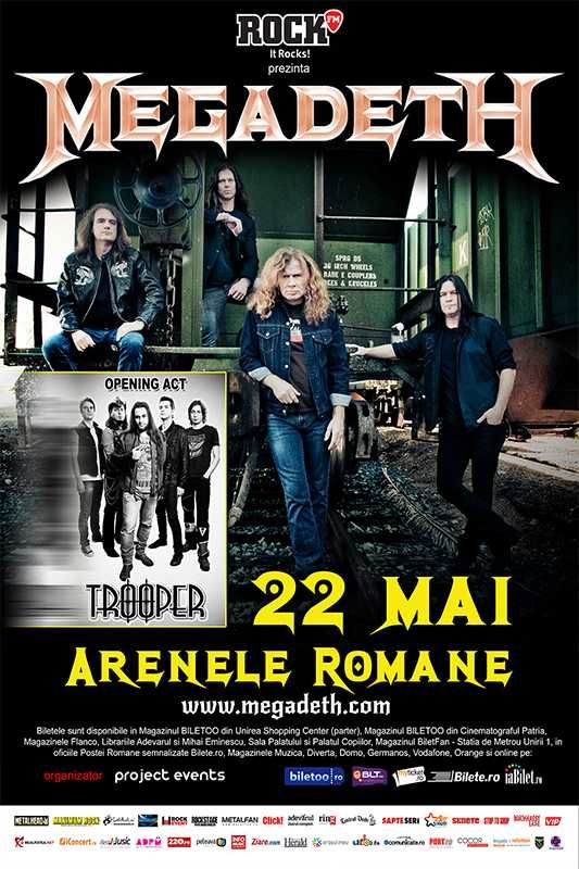 Megadeth - Poster Romania - Arenele Romane