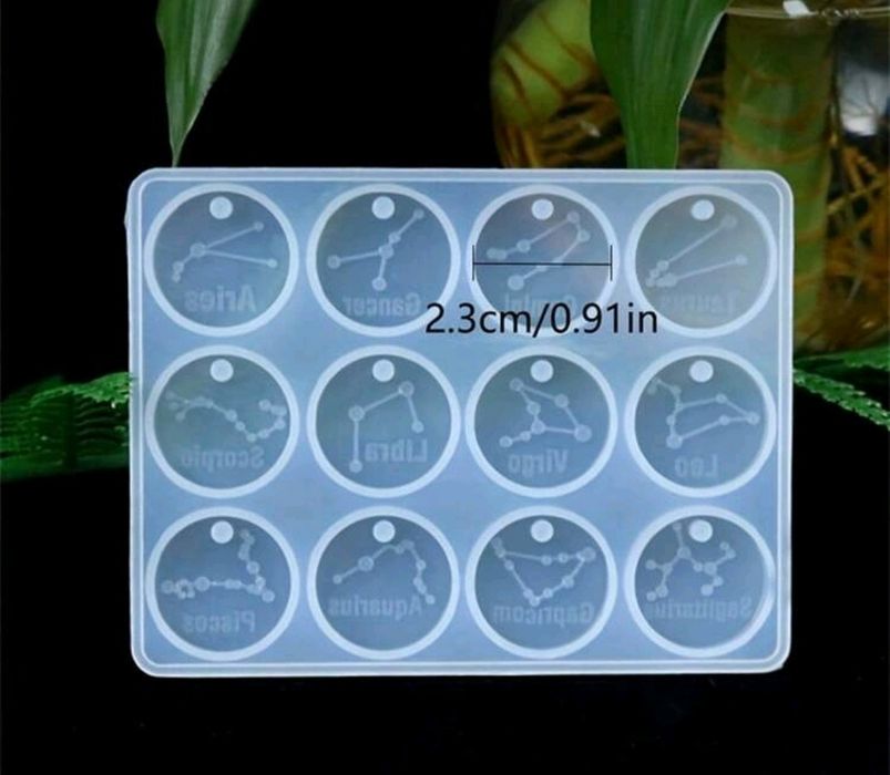 Силиконова форма молд за ключодържател висулка за герданче зодии