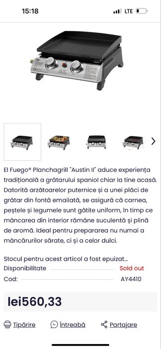 Plita pe gaz pt curte terasa