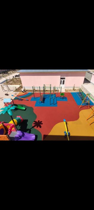 Укладка Резиновое покрытия тартан, резиновое кроши.       6500тг