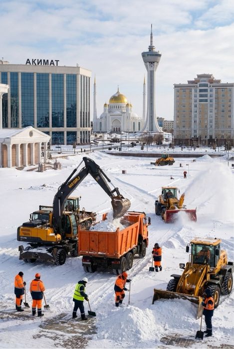 Уборка Снега Чистка Очистка Снег Трактор Экскаватор Вывоз Погрузчик