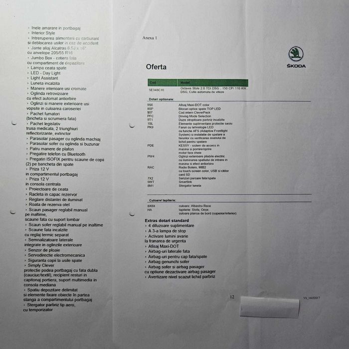 skoda octavia varianta STYLE 2.0 tdi DSG 150 cai 2018