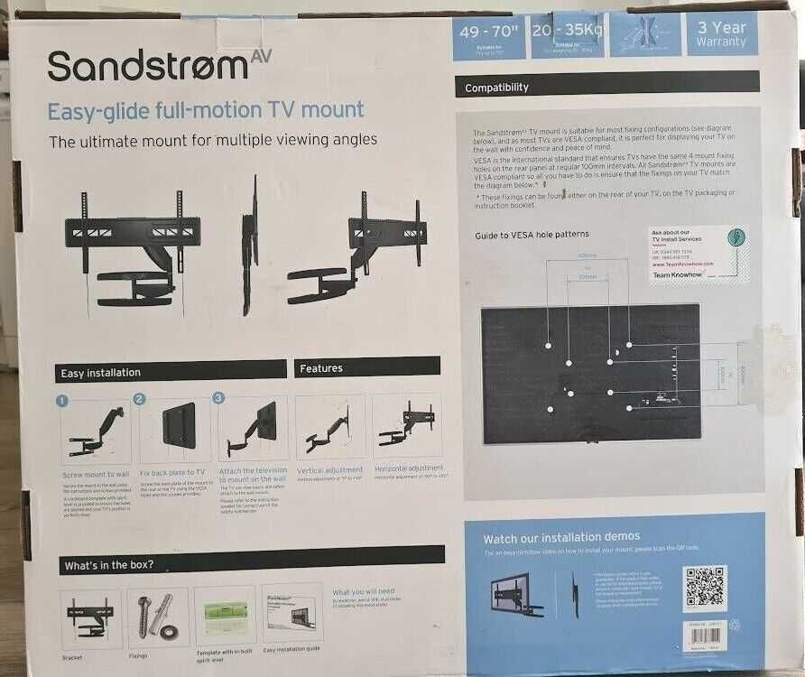 Телевизионна (ТВ) стойка Sandstrom до 70 инча екрани